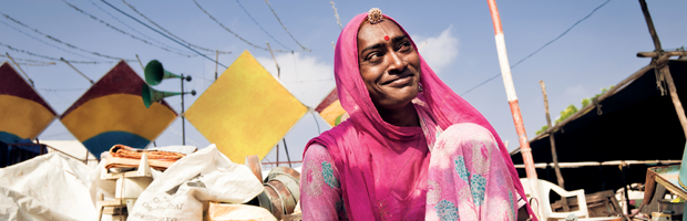 indian woman in pink clothing